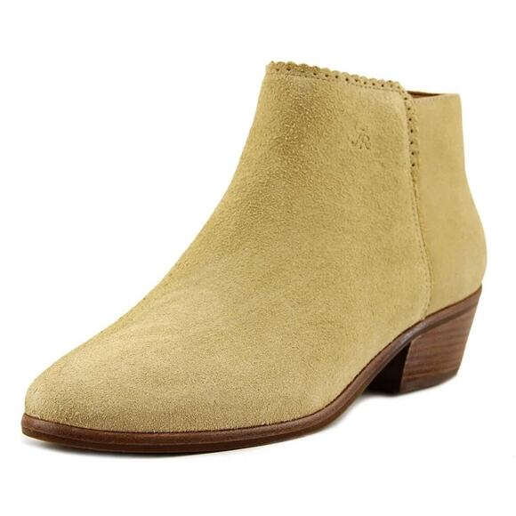 Jack Rogers Tan Beige Brown Suede Ankle Booties Sz 7 - Picture 1 of 11